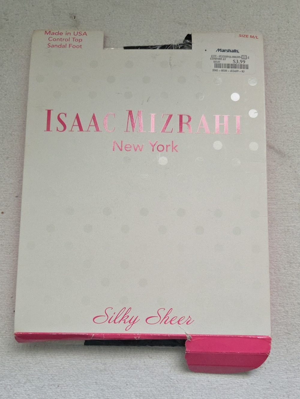 Isaac Mizrahi Silky Sheer Black Pantyhose